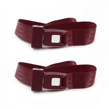Ford Mustang 1967 - 1970  Standard 2pt Burgandy Lap Bucket Seat Belt Kit - 2 Bel