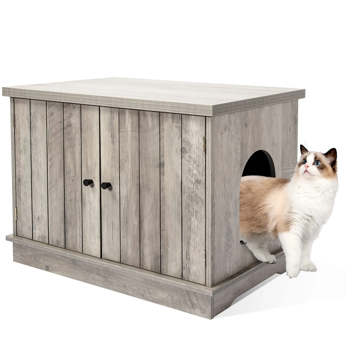 Cat top feeding enclosure
