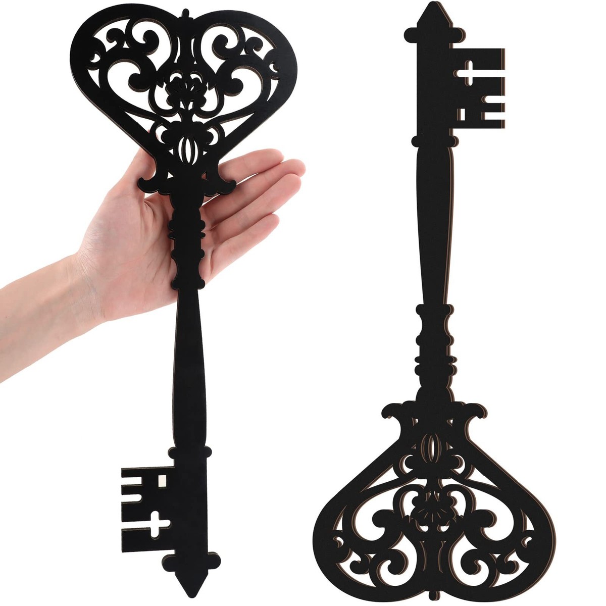 Antique Skeleton Keys Wall Decals – Set Of 3 Removable Vinyl Stickers, Vintage Design For Home Decor, Gold & 45x46 Inches