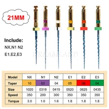 6pcs Dental Endo Rotary Files X-Pro Gold Taper NX-E3 25MM NITI root canal Files