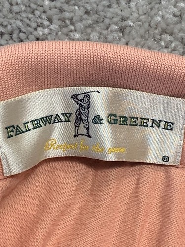 Fairway & Greene Golf Polo Shirt Men's Medium Peach Embroidered Preppy Comfort - Picture 10 of 12