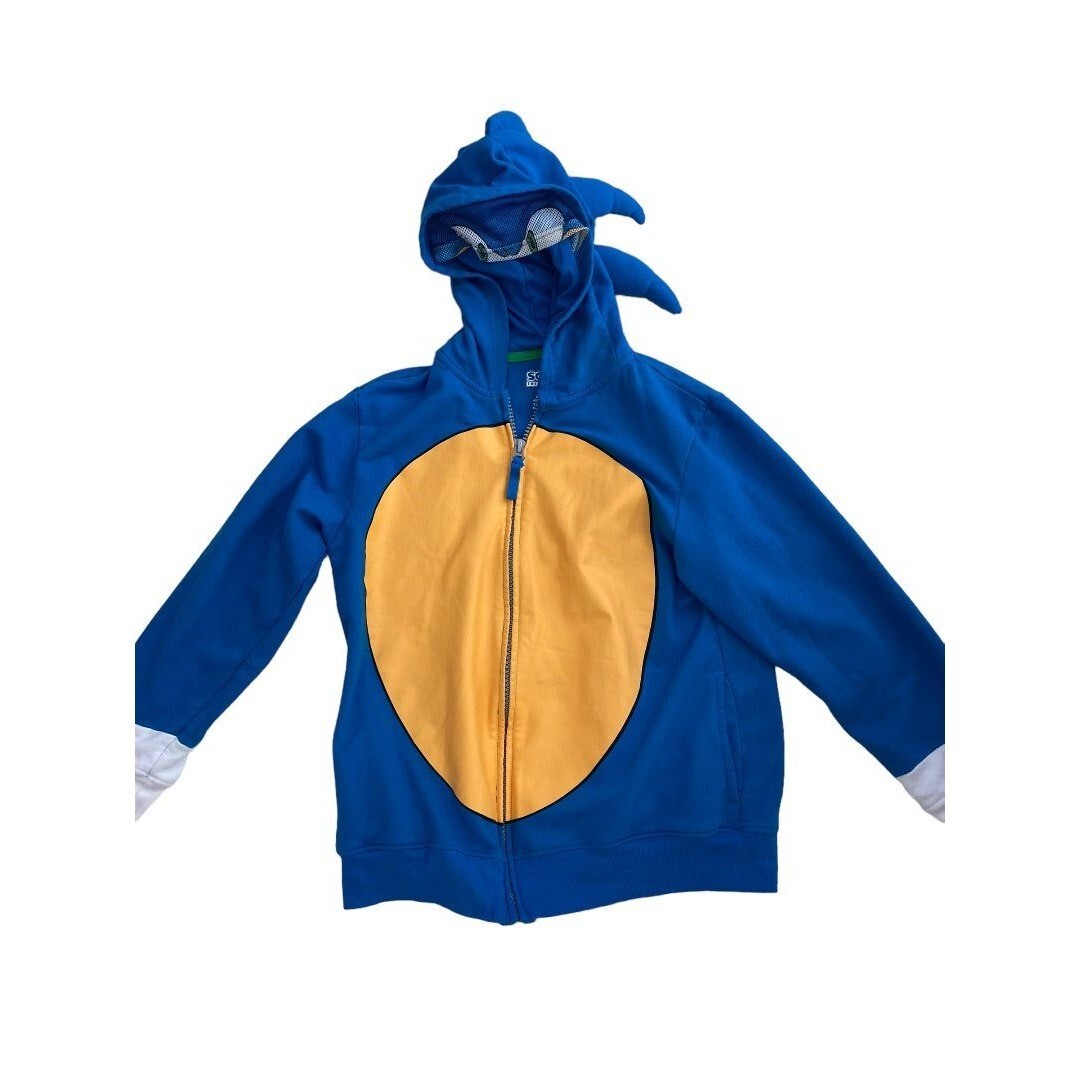 Sega Sonic The Hedgehog Sweatshirt Hoodie Blue Youth Large Mesh