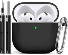 For Airpods 4 Case Cover 2024 with Cleaner Kit,Soft Silicone Protective Case for