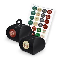 Itenga Set Frohe Weihnachten M51 24X Geschenkbox Mit Griff Schwarz Und Sticker