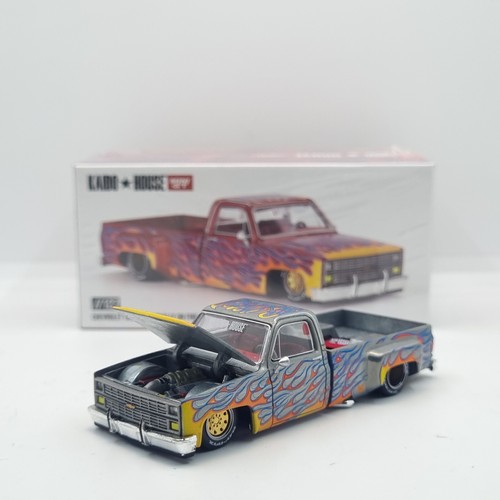 MINI GT KAIDO HOUSE CHEVROLET SILVERADO DUALLY ON FIRE V1 KHMG127 CHASE - Picture 2 of 14