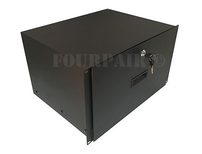 6 Space 6U Rack Mount 19'' Drawer Locking DJ Rack Gear Audio Road Case IT Network
