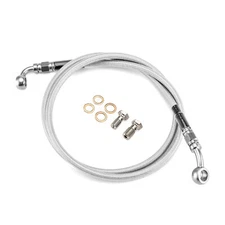 45" Stainless Steel Brake Line Kit Front For Harley Dyna Softail Deluxe Non-ABS