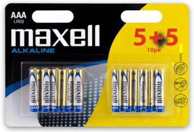 Batterien AAA 10er Pack 5+5 Micro LR03 1,5V Alkaline Maxell 9504924