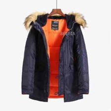Mens N-3B Winter ALASKA Warm Coat Hooded Slim Fit Thick Parka Military Jacket