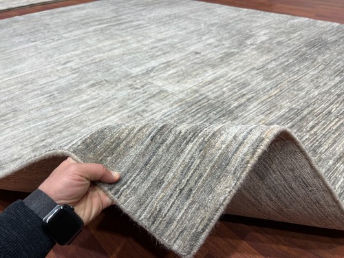 Handmade (9' x 12') Gray Scandinavian Style Gabbeh Wool Area Rug - Picture 4 of 10
