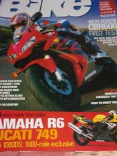Bike 02/03 Yamaha R6, Honda CBR600RR & SP-1, Ducati 749S & 1000DS. Triumph, BMW
