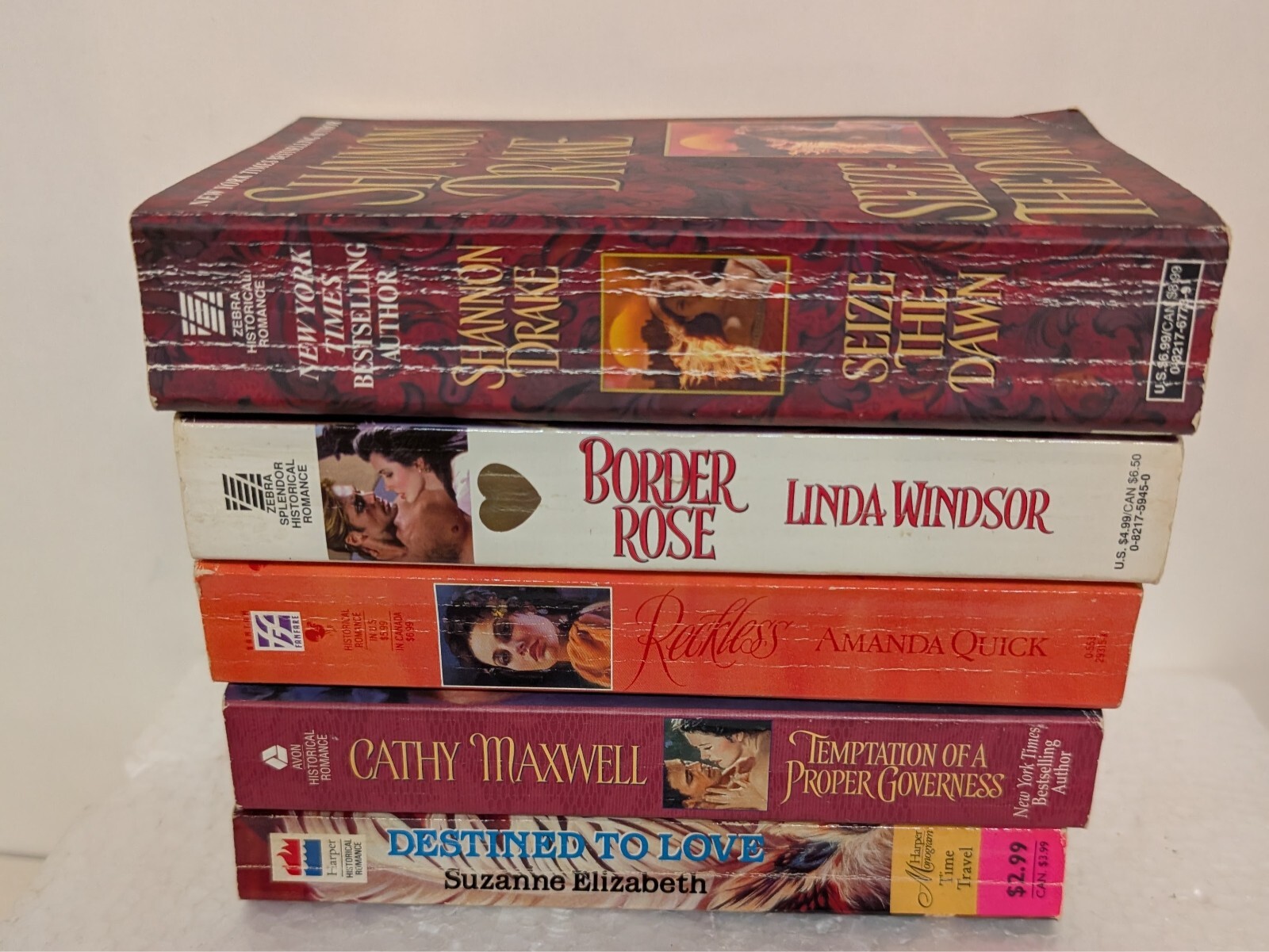 5 vintage historical romance paperback books Drake Windsor Quick Maxwell Elizabe