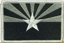 ARIZONA STATE Flag Tactical Patch With VELCRO&reg; Brand Black & Gray WHITE Border