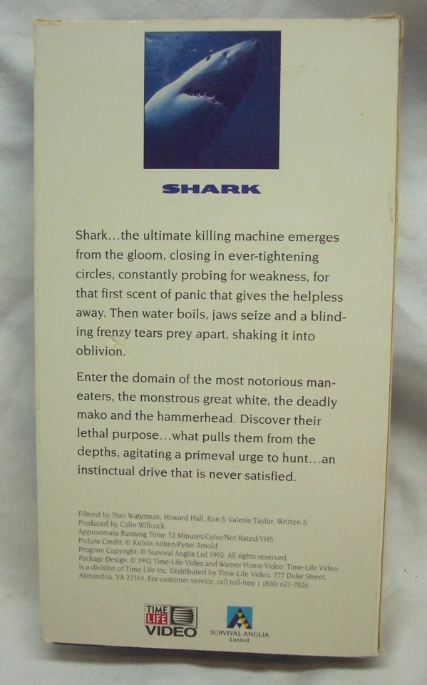 Time Life PREDATORS OF THE WILD SHARK VHS VIDEO 1992 - Image 2 of 4