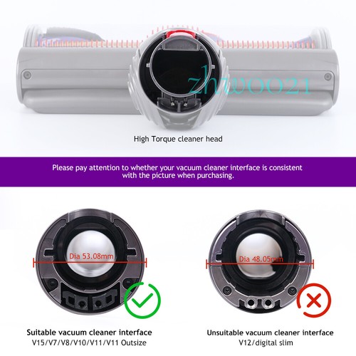 High Torque Anti-tangle Cleaner Head Genuine Parts for Dyson V15 V7 V8 V10 V11 - Picture 3 of 12