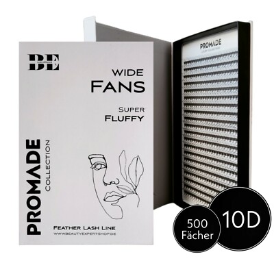10D 0.03-WIDE FANS-PROMADE WIMPERNFÄCHER 500 Fertige Fächer  5000 Volumenwimpern