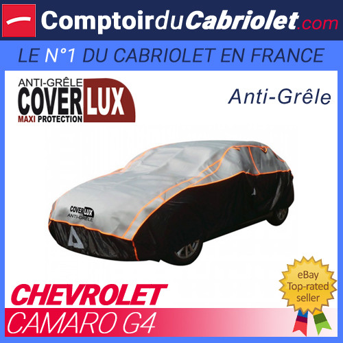 Bâche protection anti-grêle premium Coverlux sur mesure pour Chevrolet Camaro G4 noir blindé