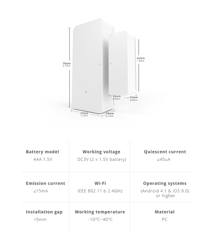Sonoff DW2 Smart WIFI Sensor de puerta y ventana Aplicación inalámbrica Alarma de robo - Imagen 4 de 12