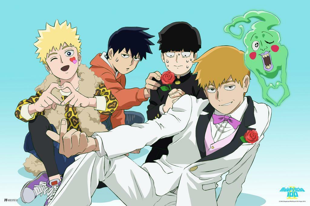 Mob Psycho 100 Reigen Dimple White Suit Crunchyroll Japanese Anime Poster  8x12