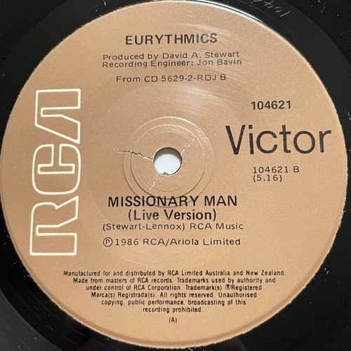 Eurythmics Miracle Of Love Vinyl Record 7” 45 RPM 104621 RCA Victor 1986 - Picture 23 of 24