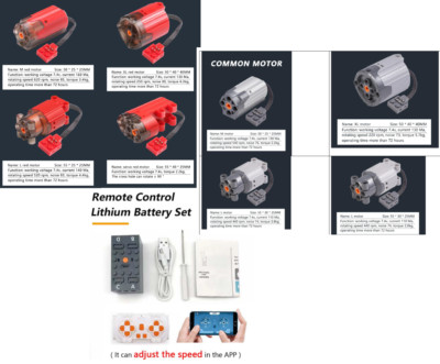 Servo M L XL Motors for Lego Technic Bluetooth Battery Box with Controller