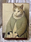 Cat Lady Primitive Folk Art Handcrafted Plaque Sign #4