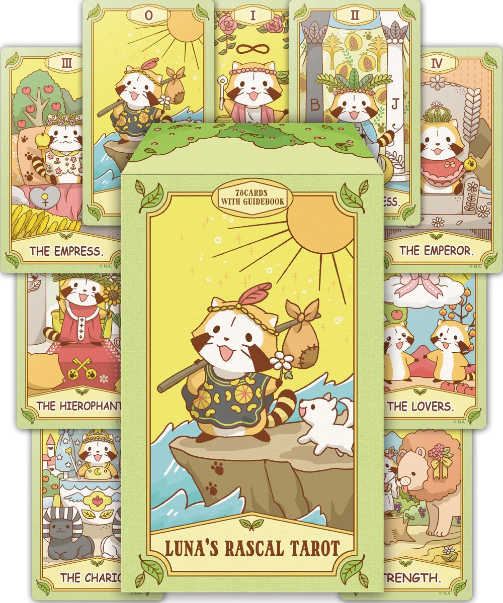 Rascal the Raccoon Tarot Card Set Kawaii Character Japanese