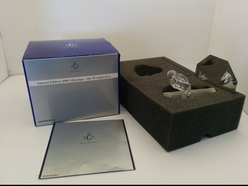 SWAROVSKI "SHARING" THE WOODPECKERS CRYSTAL FIGURINE 1988 EDITION, AUSTRIA, NIB - Picture 6 of 8