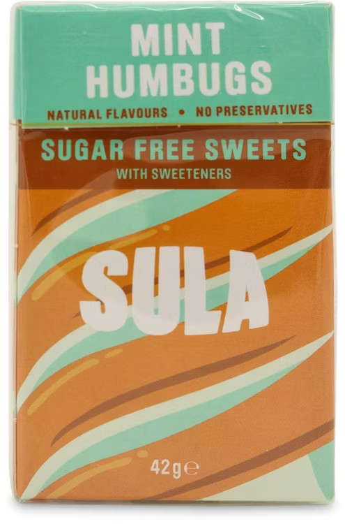 Sula Mint Humbugs Sugar Free Sweets 42g X3