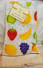 Sultan's Linens fruit and vegetable theme kitchen towel new