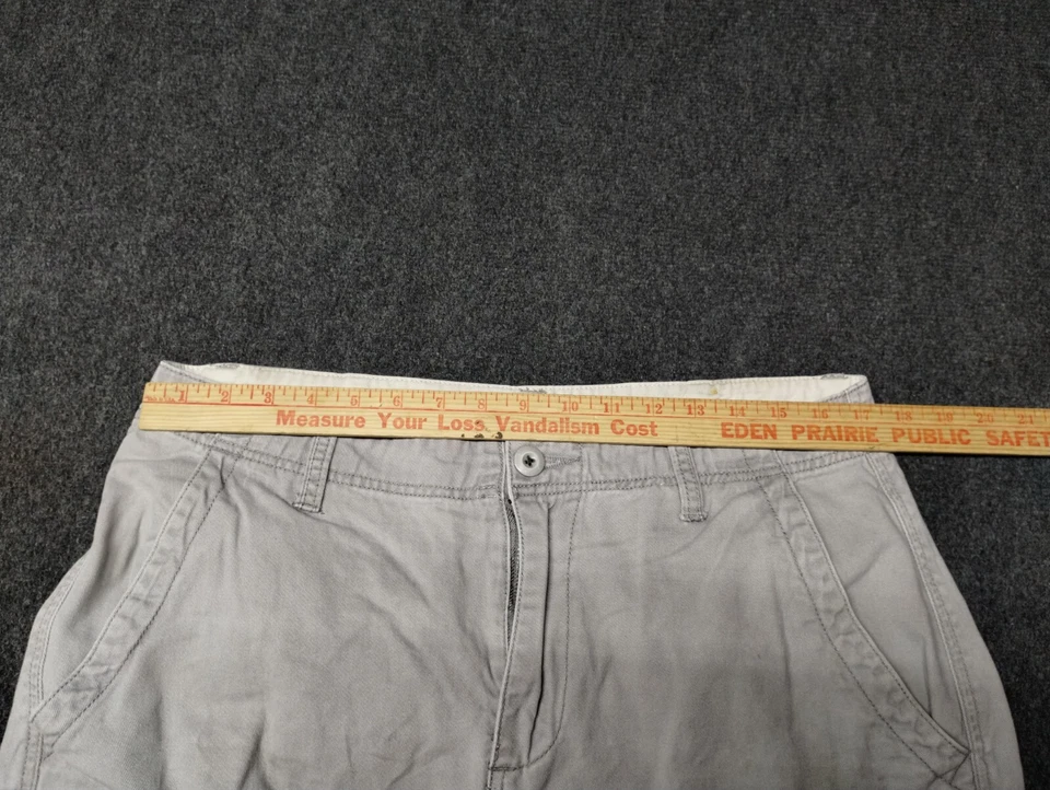Shorts cargo plug vintage masculino 34 cinza cintura alta 11 "costura interna Y2K - Imagem 3 de 4