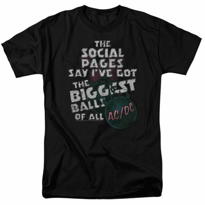 AC/DC Big Balls T Shirt The Biggest Balls Of All Licensed Rock N Roll Band Black