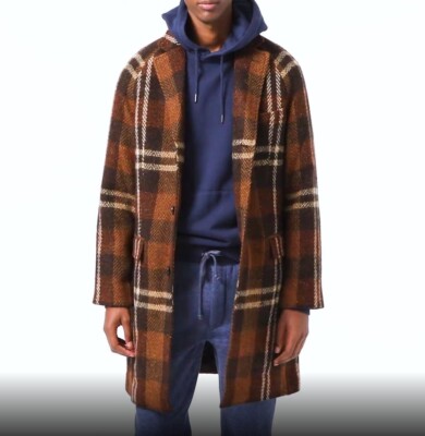 J.CREW overcoat jacket Ludlow long brown plaid wool tweed