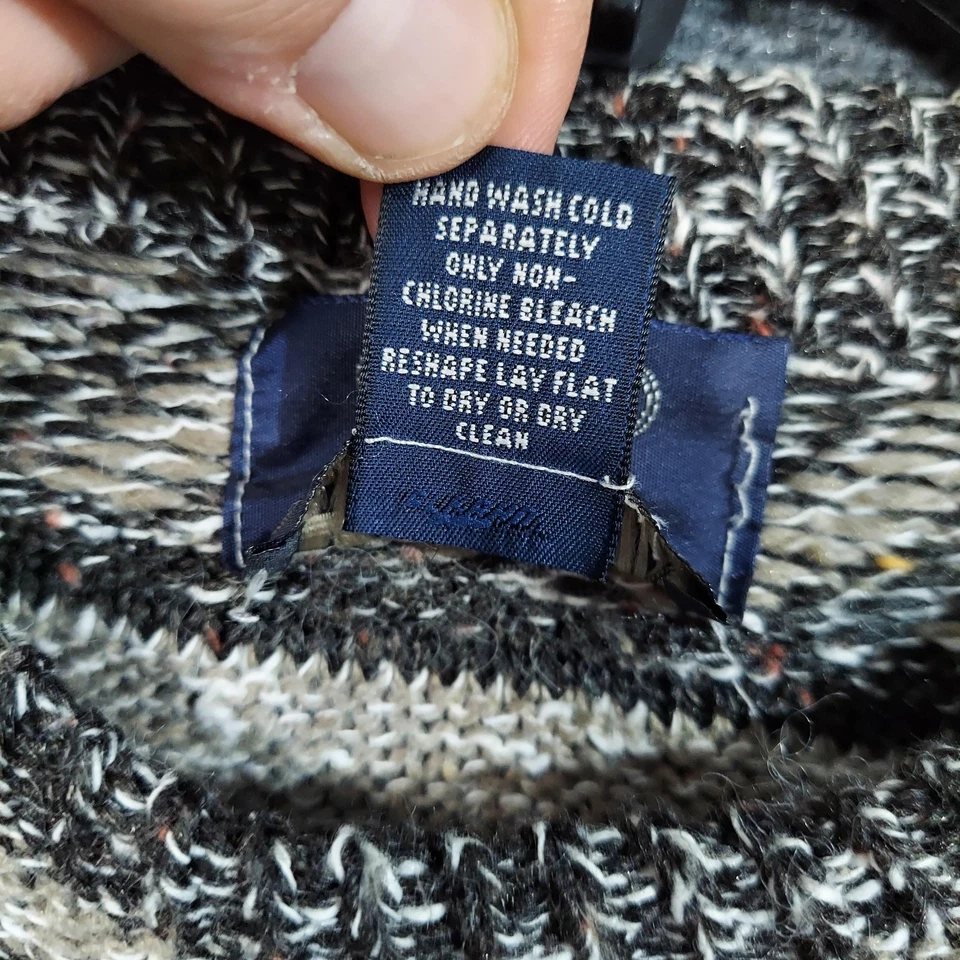 Suéter Old Glory Para Hombres XL Beige Gris Negro Mezcla de Lana Tejido Cuello Redondo Patrón EE. UU. Foto 4 de 4