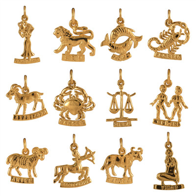 9kt Gold Sternzeichen Charms / Horoskope / Sternzeichen / Charm / Anhänger
