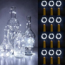 Bottle Lights, 12 Pack String Lights Wine Light with Cork, 2M 20 Leds Copper Wir