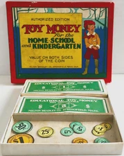 Seldom Seen Vintage c 1925 TOY MONEY Home School Kindergarten MILTON BRADLEY CO.