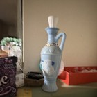 Jim Beam Grecian Design Ceramic Decanter Blue & White w/ Stopper Handle — photo 1