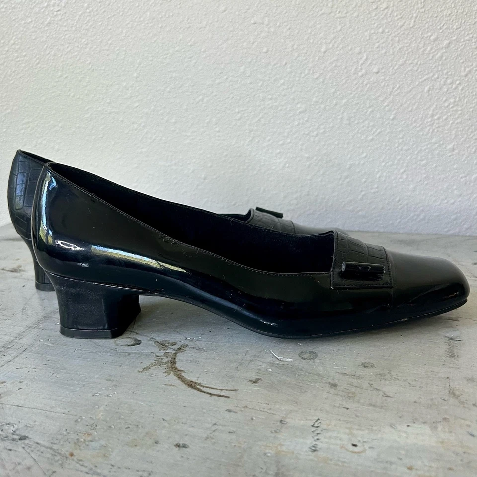 De colección Easy Street imitación charol bloque gatito tacones punta cuadrada preparación Y2K 9 Foto 4 de 4