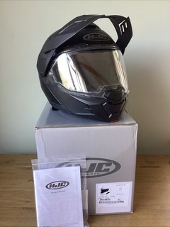 HJC I80 Plain Dual Sport Motorcycle Motorbike Helmet Flip Front Flat Black XL