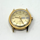 Vintage Timex Automatic Gold Tone Mens Wristwatch Runs Calendar (B)