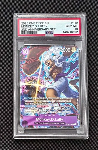 ONE PIECE OP05-119 MONKEY D. LUFFY EN 2ND ANNIVERSARY SET PSA 10 💎