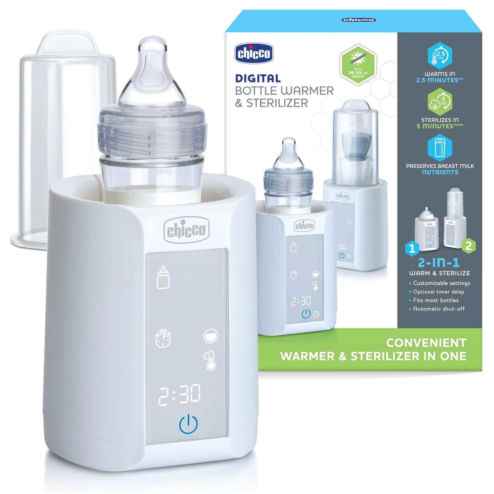 Chicco Digital Bottle Warmer  Sterilizer for Baby Bottles, B