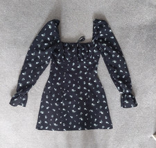 H&M Black Floral Dress, Short, Size EU S (Very Good Condition)