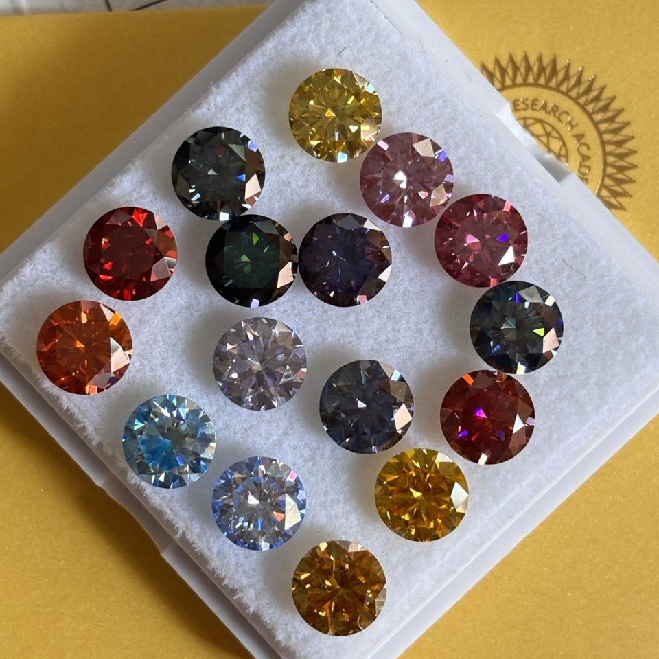 Loose Moissanite Gemstone Round Brilliant Multicolored 1pcs 5mm-11mm for Jewelry - Image 4 of 4