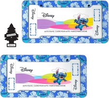 2X Lilo & Stitch Hibiscus Car Truck Auto License Plate Frame Air Freshener Set