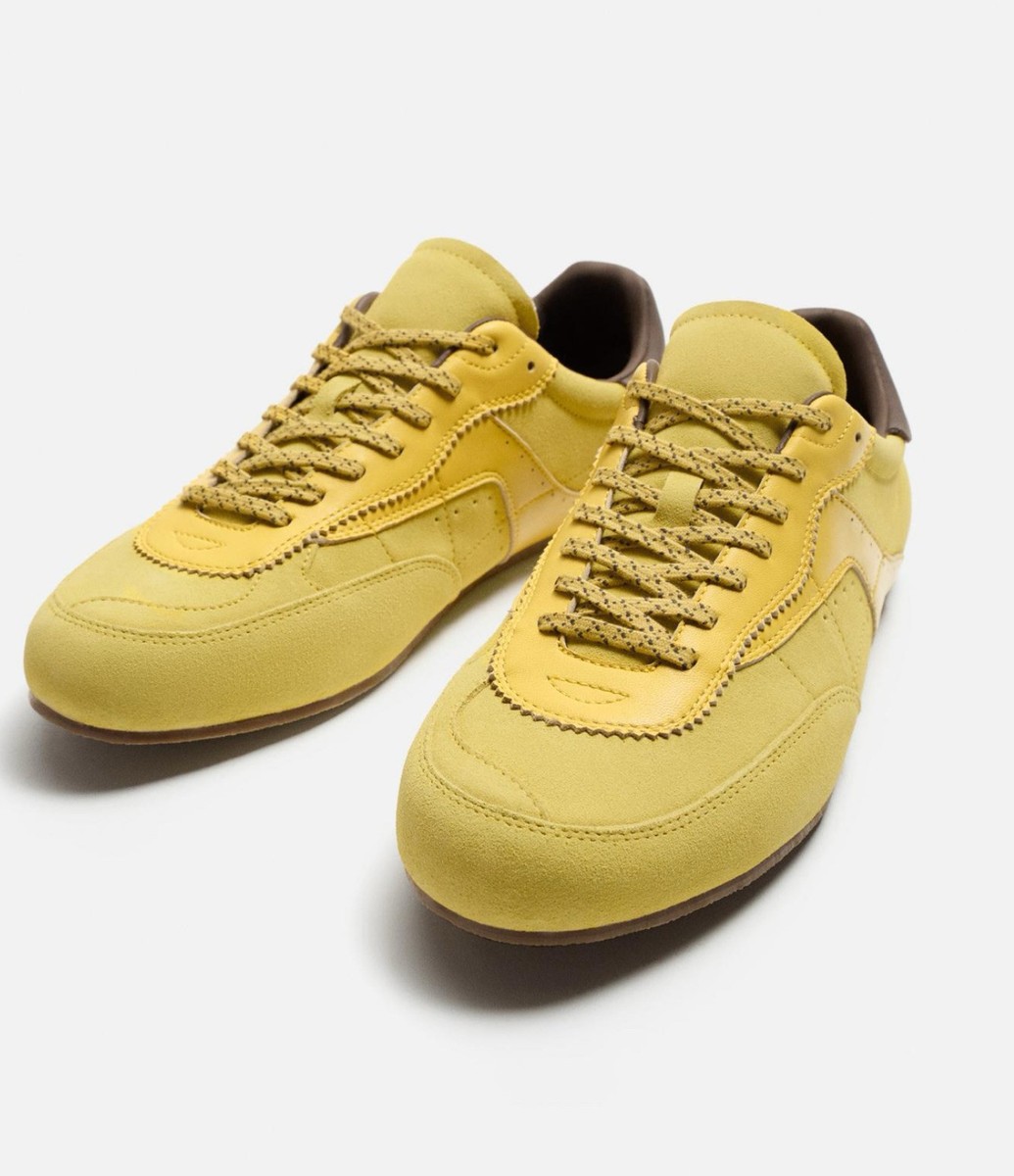 タグ付き新品★ZARAのレザーシューズ×HARRY LAMBERT★42サイズ Zara X Harry Lambert Leather Sneakers Retro Inspired. Size 7