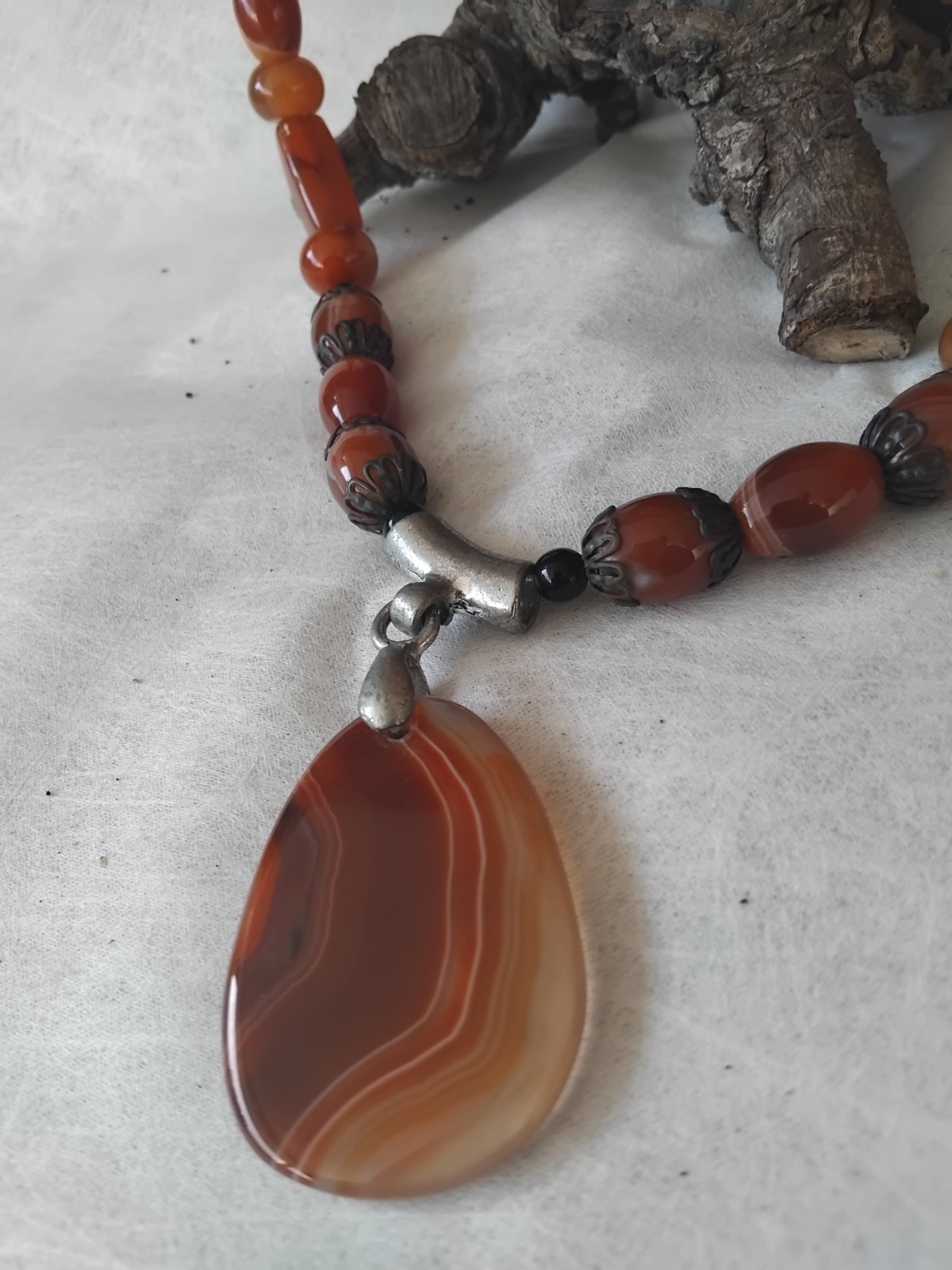 Collier en Cornaline naturelle d'Inde, gemmes de lithothérapie de qualité supérieure