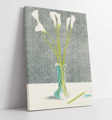LILIES, DAVID HOCKNEY - FRAMED CANVAS WALL ARTWORK PICTURE PRINT - Image 1 of 2
