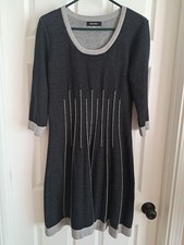 Nine West Womens 3/4sleeve Fit&Flare Sweater Dress. Gray US L